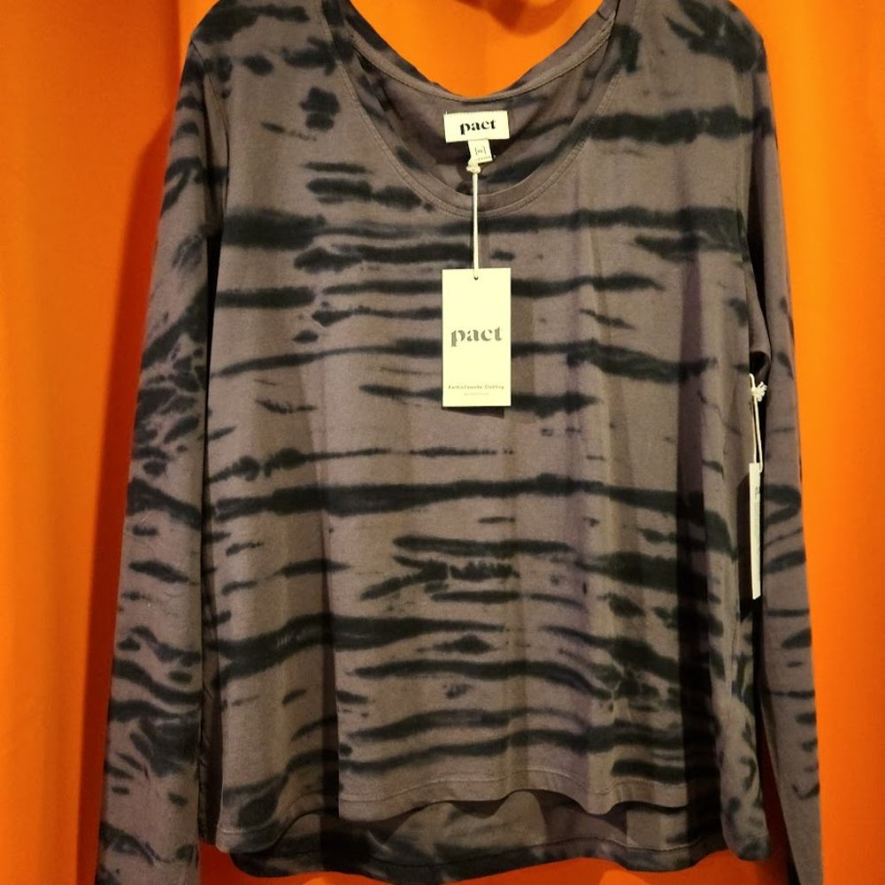 Long Sleeve PACT Stripe Tie-Dye Vintage Shirt